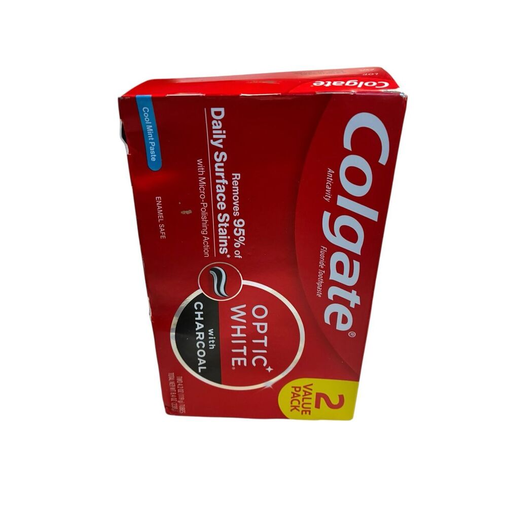 Colgate Optic White Charcoal Toothpaste Daily Surface Stains 2 Pack‎